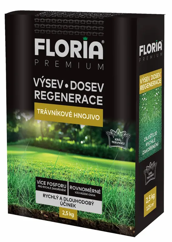 FLORIA PREMIUM стартов тор за засяване, подсяване и възстановяване на трева 2,5 кг