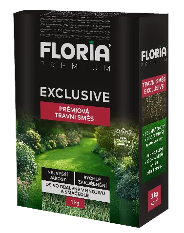 FLORIA PREMIUM Exclusive 1 кг премиум тревна смес с хидроактивна обвивка за представителен тревен килим