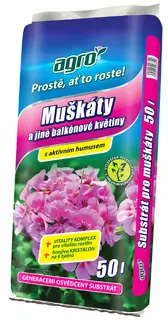 AGRO субстрат за мушката и балконски цветя 50 л с активен хумус